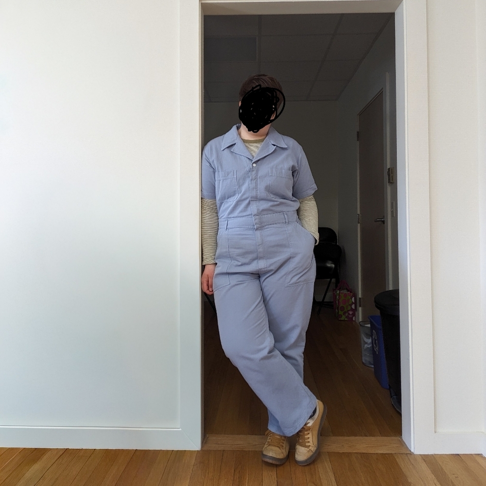 Big Bud Press Periwinkle Short-Sleeve Utility Jumpsuit